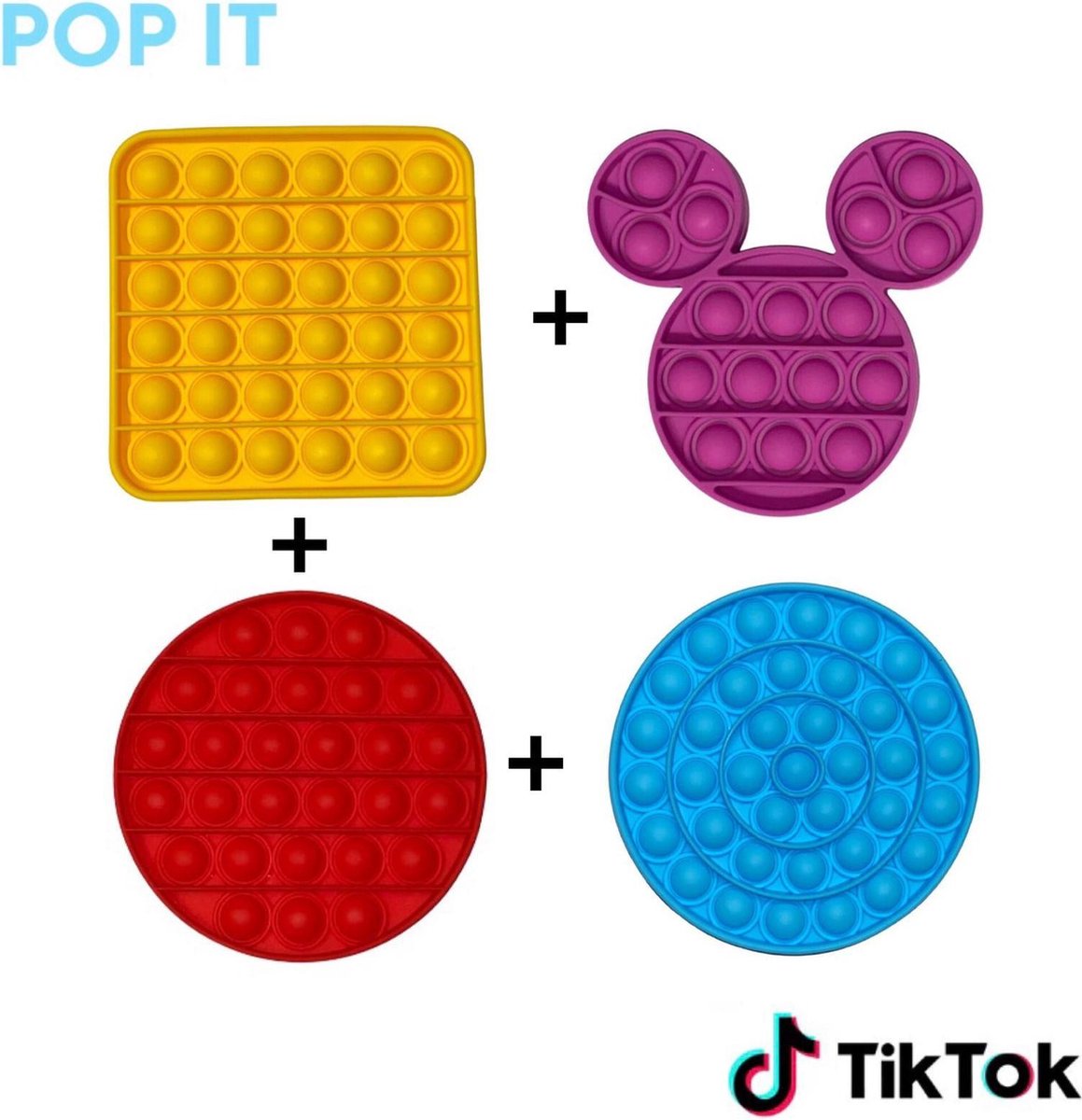 Pop it fidget toys (pakket) Set: van 4 in 1 | Tiktok trend 2021| Anti stress√√√